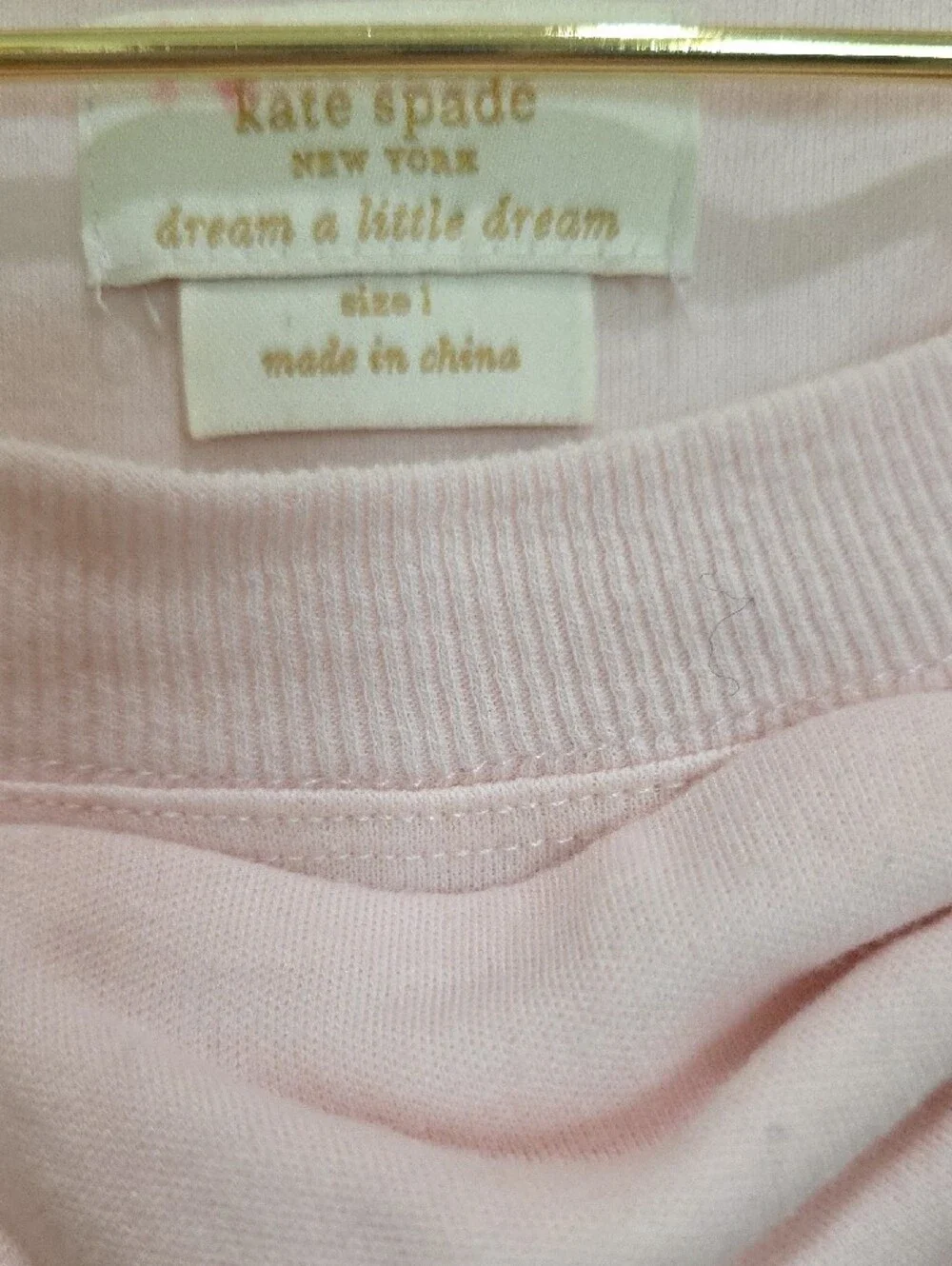 kate spade Pale Pink Bow-Accent Layered Sweatshirt Size 1 Small Relaxes